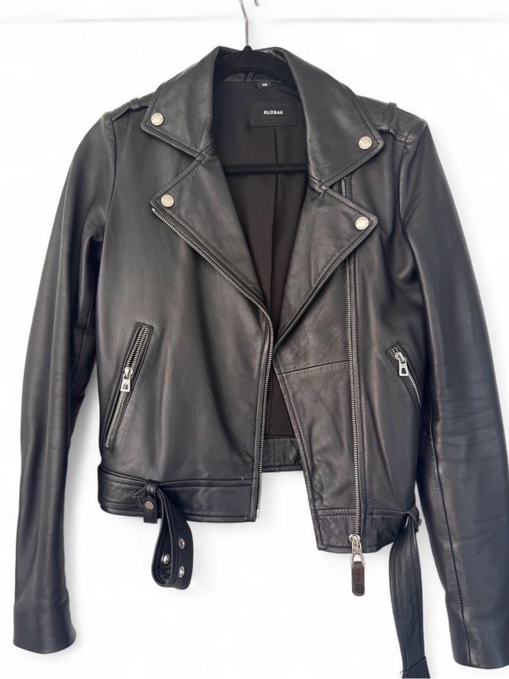 RUDSAK Black 100 % Leather Asymmetrical Moto Jacket